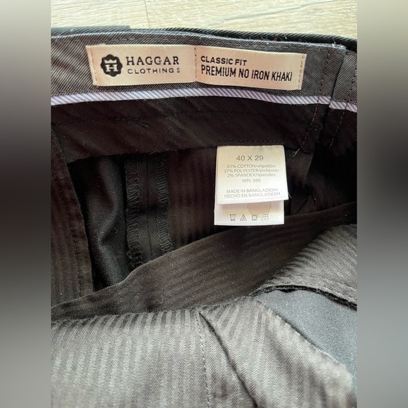 Haggar•2 pairs Men's Black Gray Formal Dress Chinos No-Iron Men’s Pants Sz 40x29 - Picture 7 of 10
